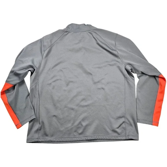 Nike Therma-Fit Sweatshirt Mens 2XL XXL Gray Orange 1/4‎ Zip Long Sleeve - Picture 8 of 9